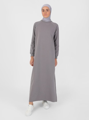 Dark Gray - Polo neck - Modest Dress - Refka