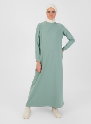 Nile Green - Polo neck - Modest Dress - Refka