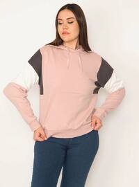 ŞANS Pink Plus Size Sweatshirts
