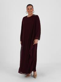 Sour cherry - Fully Lined - Crew neck - Modest Plus Size Evening Dress