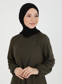 Plain Modest Dress Khaki