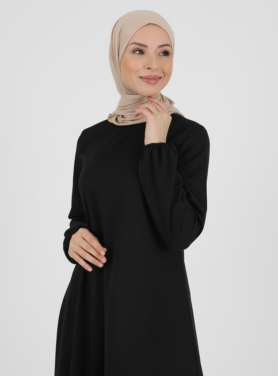 Plain Hijabi Dress Black