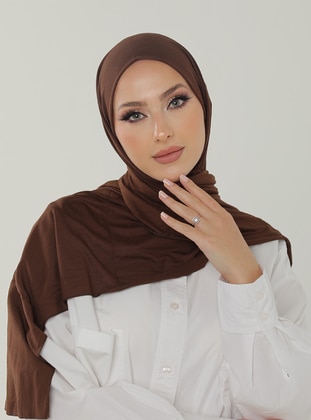 Luxury Combed Cotton Shawl Bitter Coffee Color