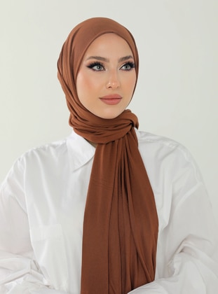 Luxury Combed Cotton Shawl Red Coffee Color