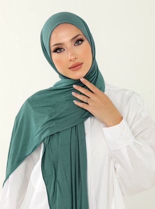 Luxury Combed Cotton Shawl Coral Green