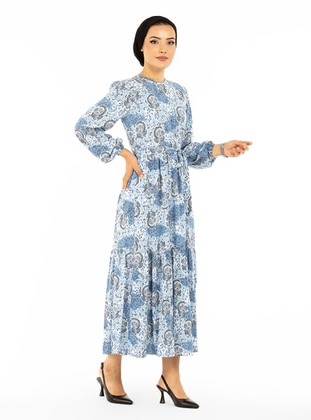 Sevit-Li Blue Modest Dress