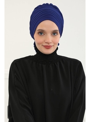 حجابات جاهزة أزرق ملكي Ayşe Türban Tasarım