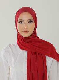 Luxury Combed Cotton Shawl Red