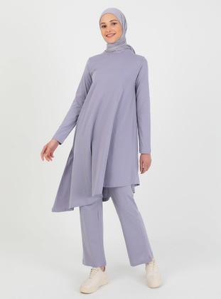 Lilac - Unlined - Crew neck - Suit - Refka