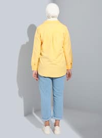 Yellow - Point Collar - Blouses