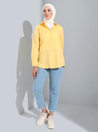 Yellow - Point Collar - Blouses