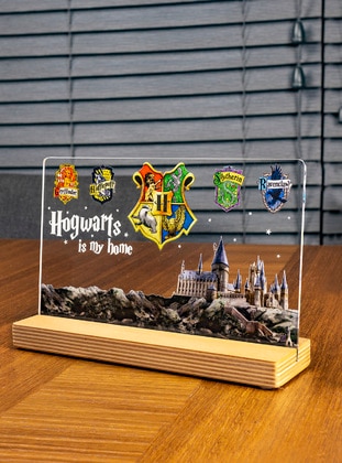 Harry Potter Gift, Hogwarts, Hogwarts Buildings Logo, Hogwarts Buildings Gift, Birthday Gift, Table decoration with wooden stand