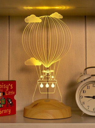 Good Night Little Sheep Bedside Lamp Gift For Kids & Baby, Cute Little Lamb In hot air balloon, LED Lamp