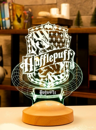 Harry Potter Hufflepuff Gift, Hogwarts, Hogwarts Hufflepuff Buildings Logo Gift, Birthday Gift Decorative LED Lamp