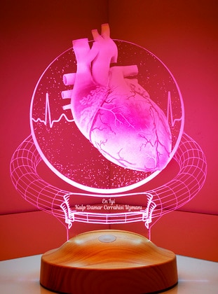Doctor Gift, Surgeon Gift Cardiovascular Surgery Cardiology 3D Led Lamp Multicoloured