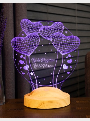 Balloon Hearts Globe Led Lamp Birthday Party Gift Happy Birthday Written Gift 3D Multicoloured