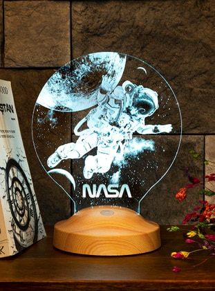 Night Light with Astronaut Nasa symbol, Space Decor Boys Room, Spaceman Light Table, Adult Gift For Him, Special Acrylic Light Kids, Space Decor Nursery