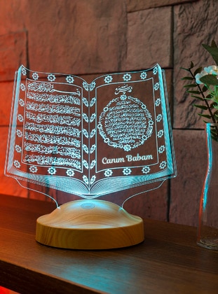 Father's Day Gift Fathers Religious Gift Dear Dad Gift Quran Led Lamp Multicolor