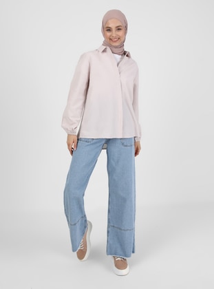 Lilac - Point Collar - Blouses - Refka