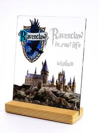 Harry Potter Ravenclaw Gift, Hogwarts, Hogwarts Ravenclaw Buildings Logo Gift, Birthday Gift, Table decoration with wooden stand