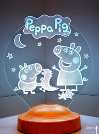 Peppa Pig Happy Birthday, Night Light for Peppa Pig Fans, Kids Room Gift, Nursery Romm Lamp