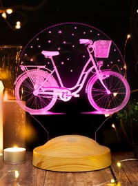 Bicycle Lovers Gift, Nostalgic Bicycle Bedside Lamp, Engraved Bicycle Fan item, Nostalgia Led Lamp