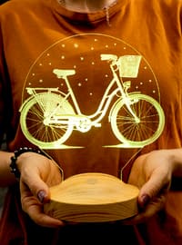 Bicycle Lovers Gift, Nostalgic Bicycle Bedside Lamp, Engraved Bicycle Fan item, Nostalgia Led Lamp