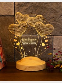 Balloon Hearts Globe Led Lamp Birthday Party Gift Happy Birthday Written Gift 3D Multicoloured