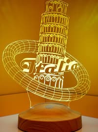 3D Leaning Tower of Pisa Souvenir of Italy Leaning Tower of Pisa 3D Led Lamp