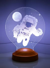 Astronaut Figured Space Gift Led Lamp, LED Night Light with Astronaut, Space Decor Boys Room, Spaceman Light Table