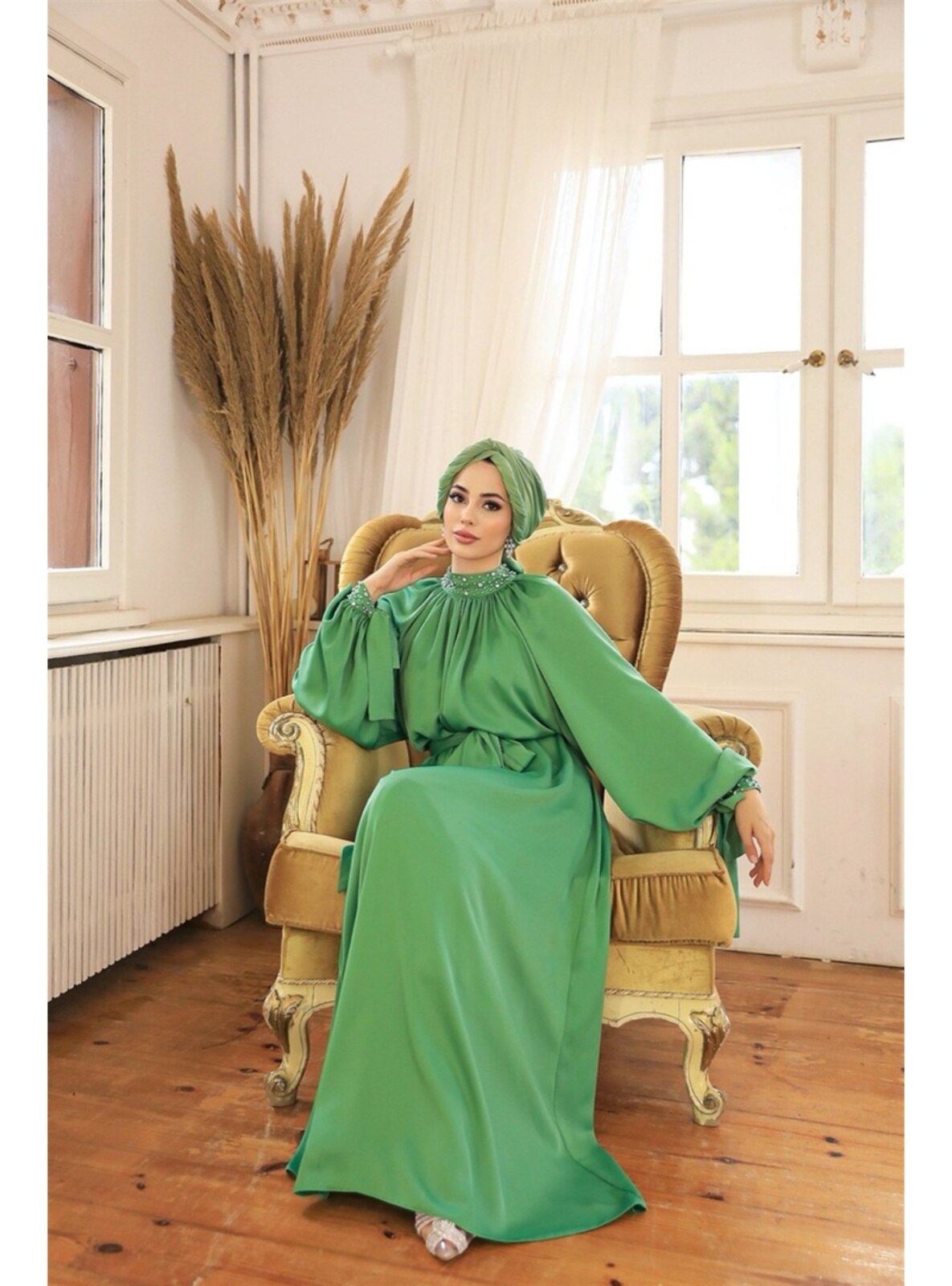 Green Almond Modest Dress