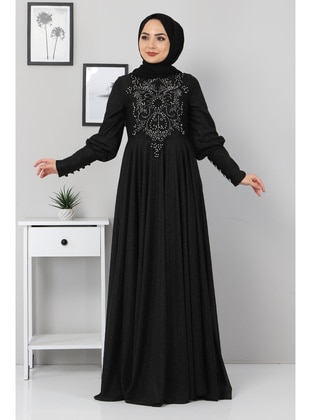 Fully Lined - Black - Modest Evening Dress - MISSVALLE
