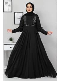 Fully Lined - Black - Modest Evening Dress