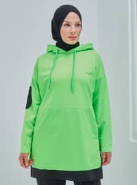 Burcu Tesettür Neon Yeşili Suit
