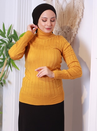 Nergis Neva Mustard Knit Sweaters