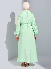 Sea Green - Crew neck - Unlined - Modest Dress