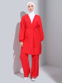 Red - Unlined - Suit