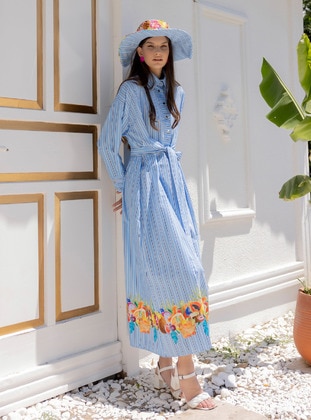 Al Tatari Blue Modest Dress