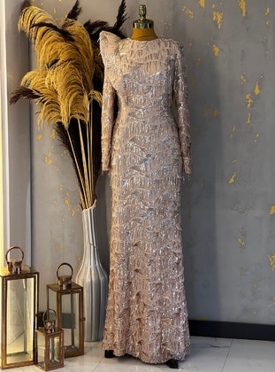 Piennar Gold Modest Evening Dress