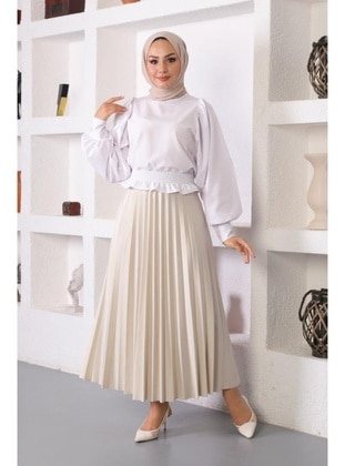 Hijab Pleated Skirt Stone