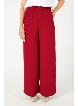 Red Crepe Pants 32 140