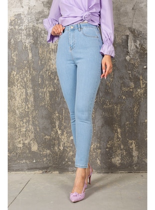 Melike Tatar Blue Denim Trousers