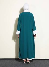 Off White - Petrol - Unlined - Abaya