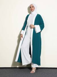 Off White - Petrol - Unlined - Abaya