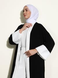 Black - White - Off White - Black - Unlined - Abaya