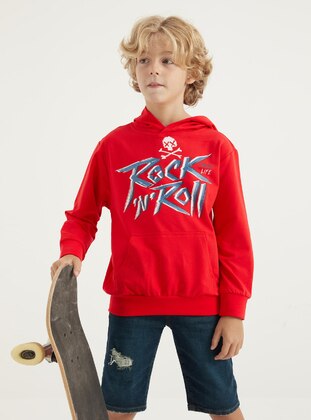 Tommy Life Red Boys` Sweatshirt