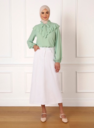 Off White - Unlined - Skirt - Refka