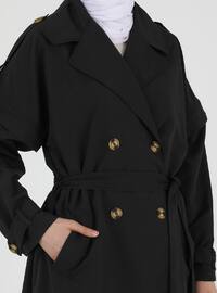 Navy Blue - Unlined - Shawl Collar - Trench Coat