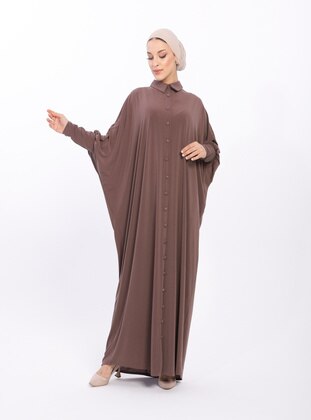 Brown - Modest Dress - Maymara