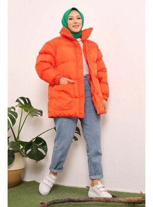 İmaj Butik Orange Puffer Jackets